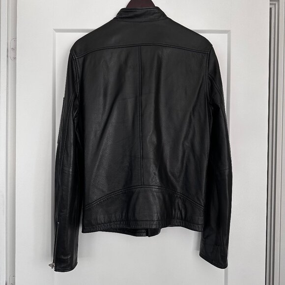 TIGER OF SWEDEN RIKKI LEATHER BIKER JACKET IN BLACK - Picture 2 of 7